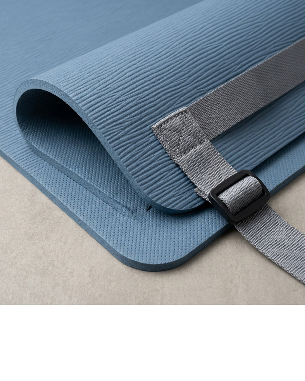 Tgbvk Textured PER Yoga Mat with Adjustable Carry Strap Dusty Blue - Detail view