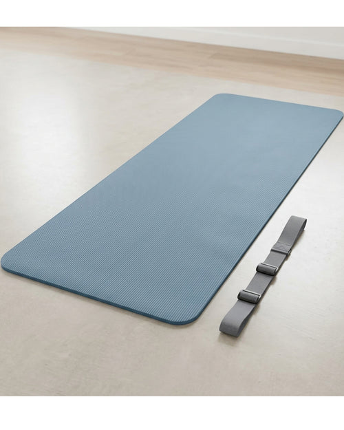 Tgbvk Textured PER Yoga Mat with Adjustable Carry Strap Dusty Blue - Lifestyle view